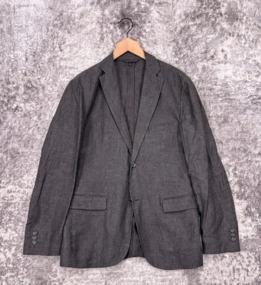 Chaqueta Muji Pequeña Para Hombre Gris Lino Deconstruido Abrigo Deportivo Blazer Foto 1 de 4