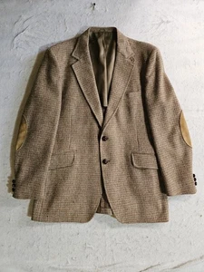 Blazer de lana marrón vintage JC Penney tienda para hombre coderas espiga para hombre talla 42S - Imagen 1 de 15