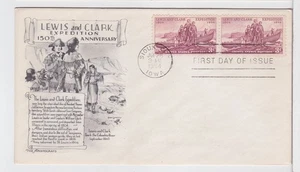 TurtlesTradingPost - Lewis & Clark Expeditions #1063- 1954 FDC Aristocrats Pair - Picture 1 of 1