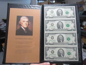 2003 - Ein ungeschnittenes Blatt mit 4 x 2 $ Federal Reserve Noten der Weltreserve - Bild 1 von 5