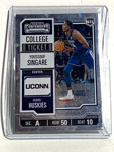 2025 Panini Contenders College Biglietto Diamond Plate #24 YOUSSOUF SINGARE UConn - Foto 1 di 2