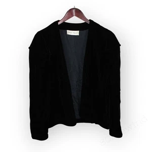Chaqueta Bolero de Noche de Terciopelo Negra Pequeña De Colección Albert Nipon Abierta Puff Envío Gratis - Imagen 1 de 14