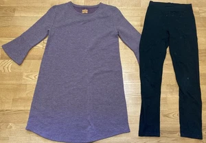 Girl's Harper Canyon & Old Navy Sz 10 Purple Sweatshirt Dress w/Black Leggings - Picture 1 of 7