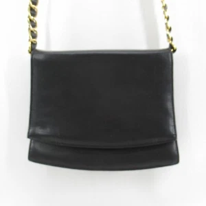 Borsa a mano vintage Pantera tracolla donna pelle nera catena intrecciata tracolla borsetta - Foto 1 di 19