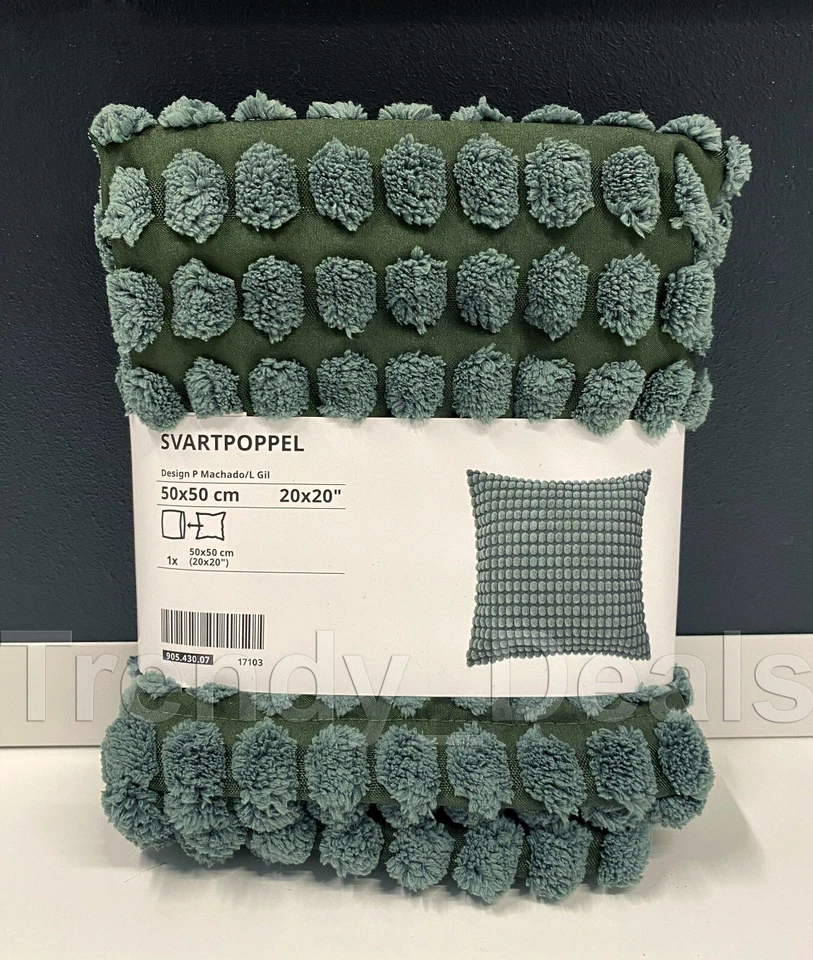 IKEA SVARTPOPPEL Gray Green Cushion Cover 905.430.07