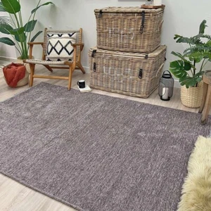 Dark Gray Washable Area Rugs for Living Room Bedroom Kitchen Cotton Decor Solid - Picture 1 of 6