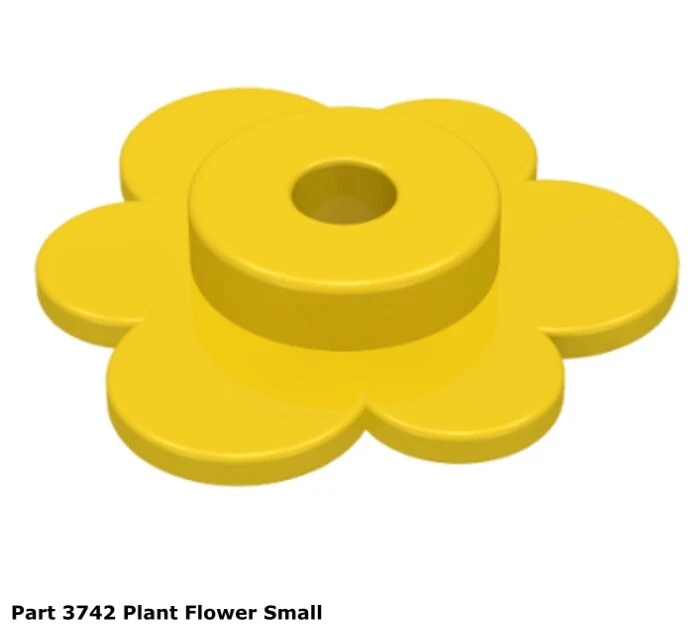 Lego 1x Yellow 3742 Plant Flower Small Vintage 80’s - Image 1 of 1