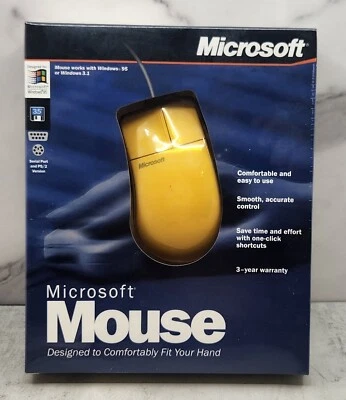 New In Box Microsoft Windows 95/3.1 2 Button Mouse Rare Collector - Image 1 of 3