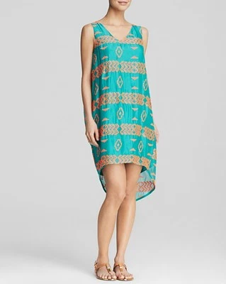 NWT Tt Beach Swim Women Bikini Cover Up Tunic Sz S Brooks Oasis Green Silk $242 - Imagem 1 de 4