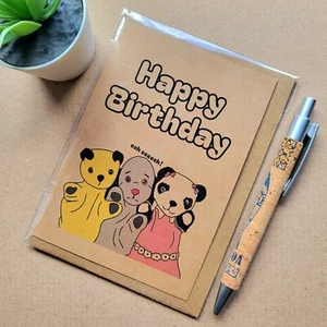 Tarjeta de cumpleaños hollín - hollín, barrido y soo 1990 programa de televisión tarjeta de cumpleaños - Imagen 1 de 3