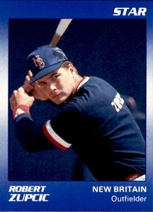 1990 New Britain Red Sox Star 24 Robert Zupcic Fairless Hills California CA Card