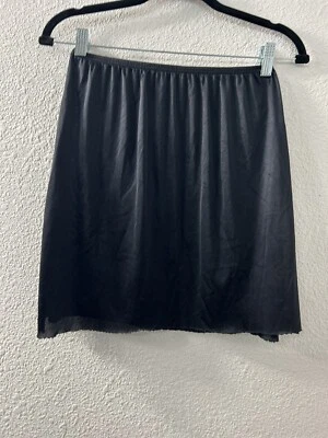 复古 Vassarette 女式半懒人黑色蕾丝装饰弹性 32 英寸腰围亲密 — 第 1/4 张图片