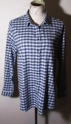 Camisa de franela azul manga larga ORVIS para mujer talla L Foto 1 de 4