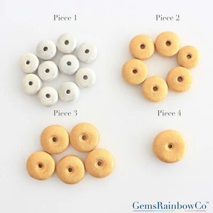 Saucer Beads in Brushed Finish,Sterling Silver Spacer Beads silver & gold Finish - Picture 1 of 5