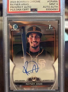 2023 Bowman Chrome Rayner Arias Prospect Auto 1st Bowman #CPARA PSA 9 MINT - Picture 1 of 2