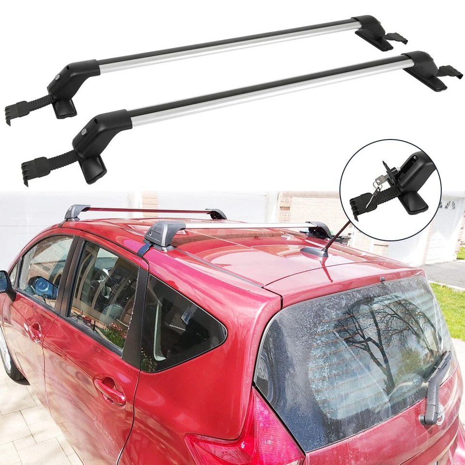 Portaequipajes de carga barra transversal de 43,3" con bloqueo para Nissan Versa Note Foto 1 de 4