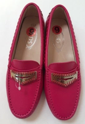 Nuevo TOD'S Mujer 36 Gommino Borde Tejido Cuero Mocasín Plano Mocasín Fucsia Foto 1 de 4