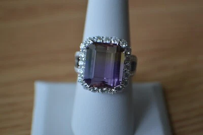 Anillo de platino/moissanita Anahi premium de 11,85 quilates sobre plata fina talla 8 Foto 1 de 4