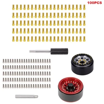 1.9" 2.2" Beadlock Wheel Rims M2 M3 Screws For 1/10 RC Crawler SCX10 TRX4 Capra - Image 1 of 4