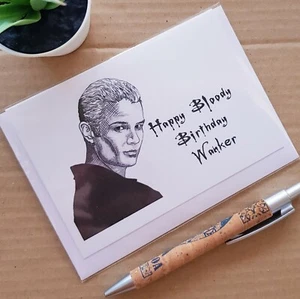 Spike Buffy Birthday Card - Buffy the vampire slayer card - Picture 1 of 3