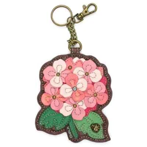 New Chala Purse Bag Charm Clip On Key Ring FOB Coin Purse PINK HYDRANGEA Gift - Picture 1 of 2