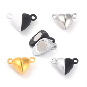 5Sets Alloy Heart Magnetic Clasps Jewelry Findings For Jewelry Making 15x9.5x6mm - Picture 1 of 13