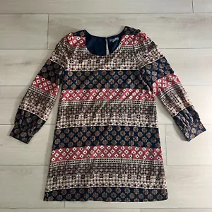 Tinley Road Size L Knee Length Dress Geometric Print Long Sleeve Lined Womens - Picture 1 of 4
