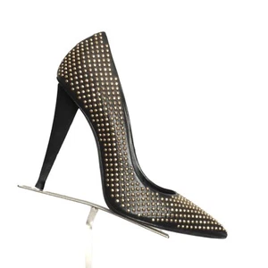 GIUSEPPE ZANOTTI- Black Leather Studddedc Pumps, Size 37 - Picture 1 of 5