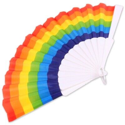 Rainbow Pieghevole Portatile Ventilatore Sfilata DELL'ORGOGLIO Gay Lesbica Costume Festival LGBT • 6.20€