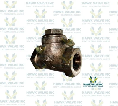 1" BRONZE 300 WSP 1000 WOG THREADED T-PATTERN SWING CHECK VALVE - JENKINS 962A - Image 1 of 4