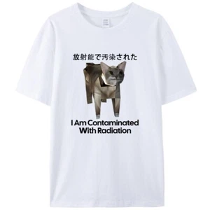 Funny Japanese Cat Meme I Am Contaminated With Radiation Men's T-Shirt Tee Gifts - Picture 1 of 7