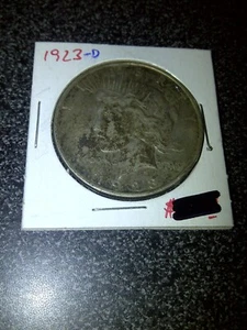 1923 D Peace Silver Dollar Lot # 7 FREE SHIPPING - Picture 1 of 4