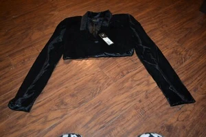J13- NWT Karashian Kollection Black Velvet Jacket Bolero Size XS MSRP $99.00 - Picture 1 of 4