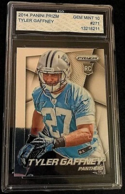 2014 Panini Prizm Football Card #271 Tyler Gaffney Rookie FGS GRADED 10 GEM MINT - Image 1 of 2