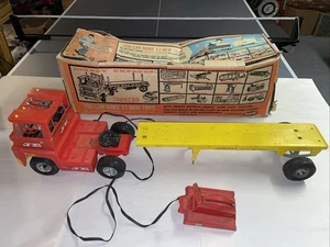 Vintage 1965 Topper Toys Johnny Express Tractor Trailer With Remote Original Box - Picture 1 of 21