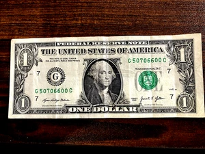 Repeater Dollar Fancy Serial Number G 50706600 C - Picture 1 of 2