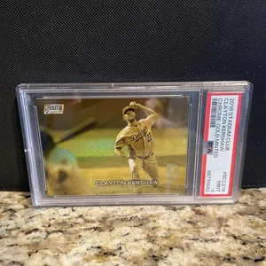 2018 Topps Stadium Club Chrome Clayton Kershaw Gold Minted Refractor PSA 9 - Picture 1 of 2