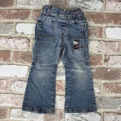 Pantalones de mezclilla Hello Kitty vintage azul para bebé niña Sanrio talla 24 meses años 90 Foto 1 de 4