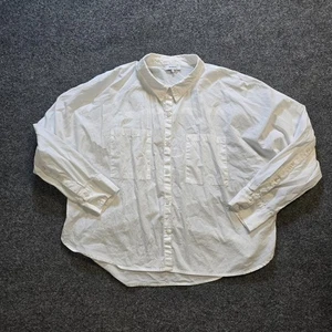 Parker Top Womens Size XL White Button Up Boxy Relaxed Capsule Career Minimalist - Picture 1 of 9