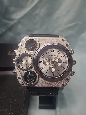 Oulm HP 1349 手表 带双时间指南针和 Temp Guage — 第 1/4 张图片