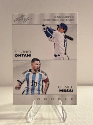 TARJETA DE FÚTBOL DOUBLE LEGENDS EXCLUSIVA DE OHTANI DODGERS * MESSI MIAMI * COMO NUEVA 2023 Foto 1 de 3