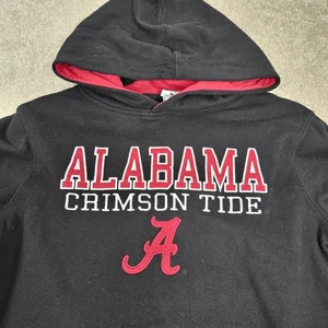 Alabama Crimson Tide Black Hoodie Embroidered Youth Medium Hooded Red Alabama - Picture 1 of 5
