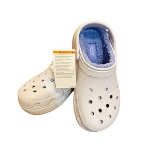 Zueco Crocs Unisex Clásico Plataforma Forrado Blanco Informal Zapatos sin Cordones W7 Nuevo con Etiquetas - Imagen 1 de 6