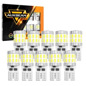 AUXBEAM T10 LED License Plate Light Bulbs 6500K Super Bright White 168 2825 194 - Picture 1 of 12