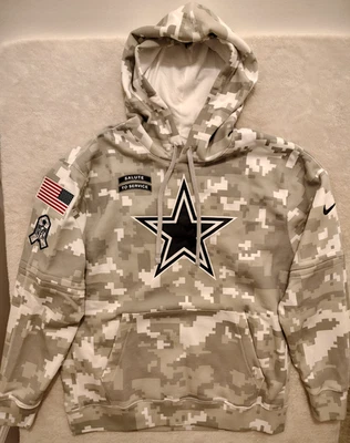 Dallas Cowboys Nike Salute to Service Sudadera con Capucha NFL - Blanco Camuflaje (Grande Para Hombre) NUEVO Foto 1 de 4