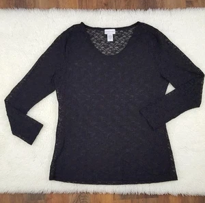 Soft Surroundings Black Lace Top Size PXL - Petite XL - Goth Dark Romance Witchy - Bild 1 von 9