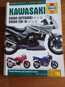 Kawasaki EX500 ER500 Haynes 2052 Manual GPZ500S 87 to 99 ER-5 97 to 99 Good con - Picture 1 of 1