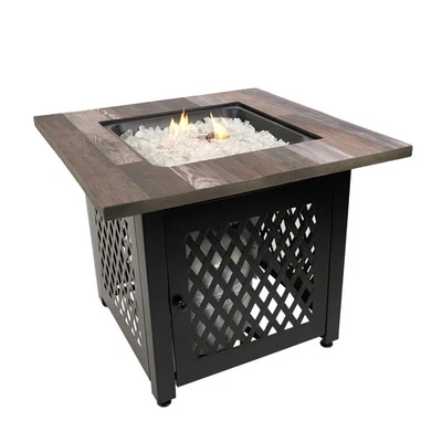 Endless Summer Nate 30 Inch Square Outdoor UV Printed LP Gas Fire Pit Table - Image 1 of 4