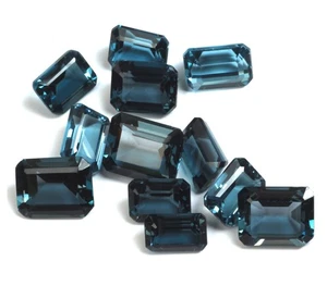 AAA Londres Topacio Azul Corte Octágono Facetado Piedras Preciosas Sueltas Naturales Fabricación Joyería - Imagen 1 de 15
