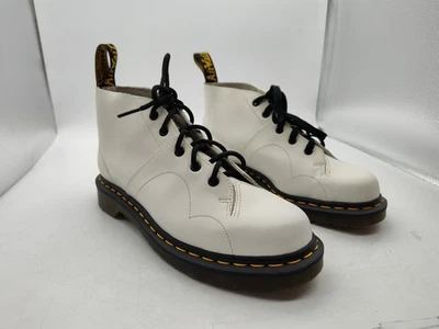 Botas Unisex Dr."Doc"Martens-Blanco-Iglesia-Cuero Liso-Talla Hombres 8/Mujeres 9-BONITAS Foto 1 de 4